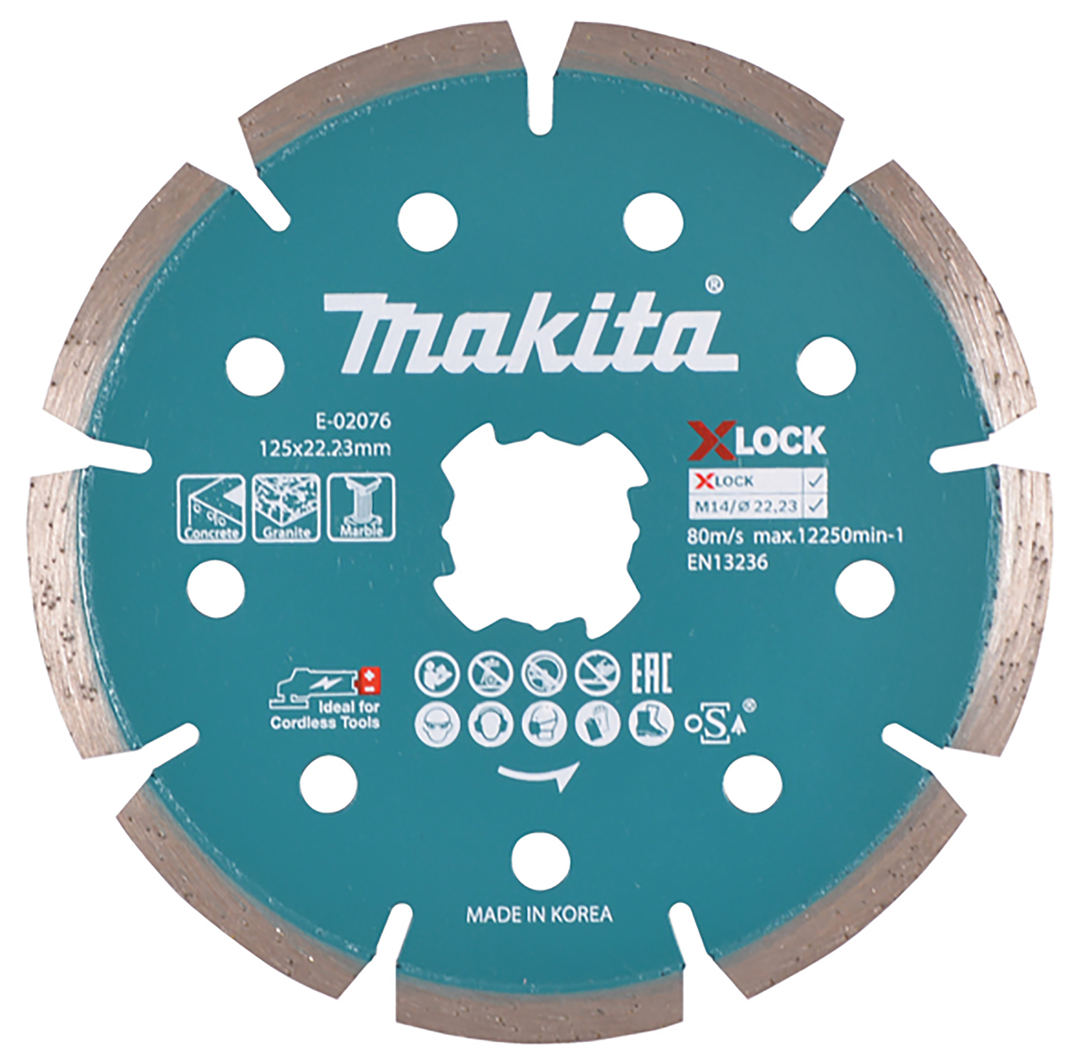 Makita E-02076 Disco de diamante segmentado X-LOCK 125 mm MAK-E-02076 | DISCOS DE CORTE