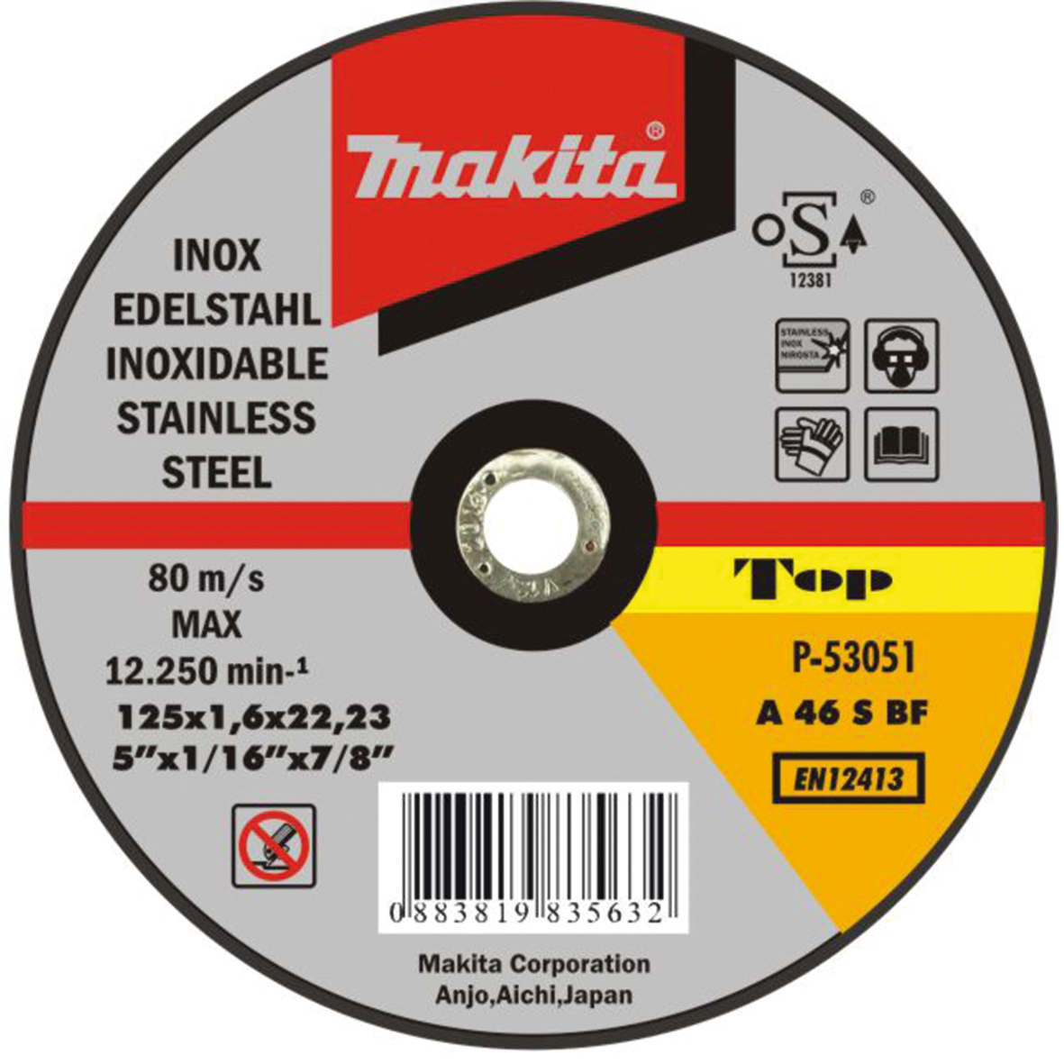 Makita P-52249 Disco de corte extrafino acero inoxidable 115mm MAK-P-52249 | DISCOS DE CORTE