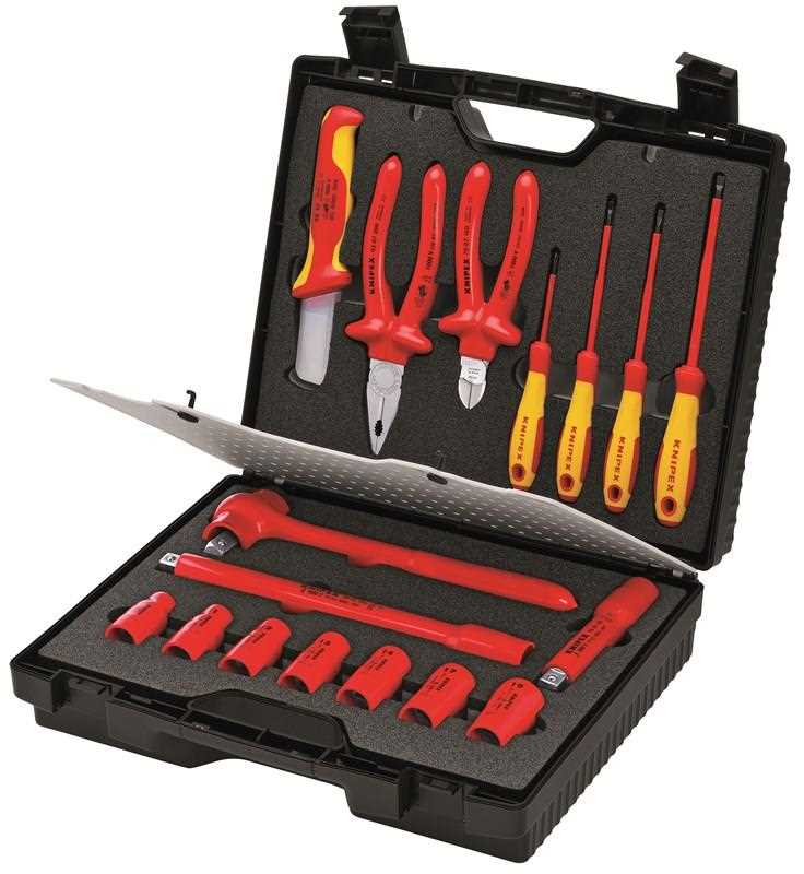 Maleta de herramientas compacta 17 piezas con herramientas aisladas para trabajar en instalaciones eléctricas  KNIPEX 98 99 11 KNI-98 99 11 | MALETAS PORTAHERRAMIENTAS