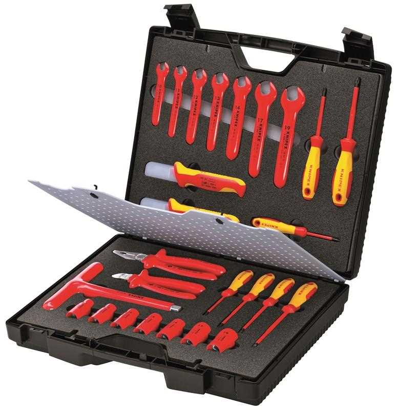 Maleta de herramientas estándar 26 piezas con herramientas aisladas para trabajar en instalaciones eléctricas  KNIPEX 98 99 12 KNI-98 99 12 | MALETAS PORTAHERRAMIENTAS