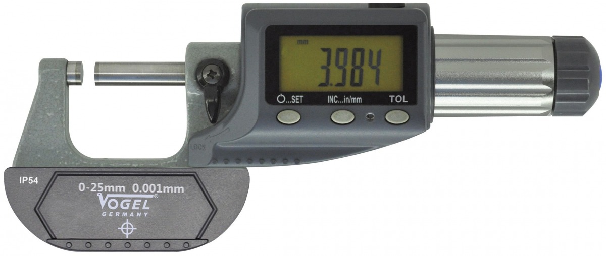 Micrómetro de exteriores electrónico-digital DIN 863 – IP54 VOG-231231 | MICROMETRO