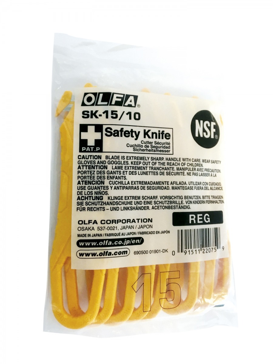 Pack de 10 cúters de seguridad desechables con cuchillas ocultas SK-15 OLF-SK-15/10 | CUTTERS