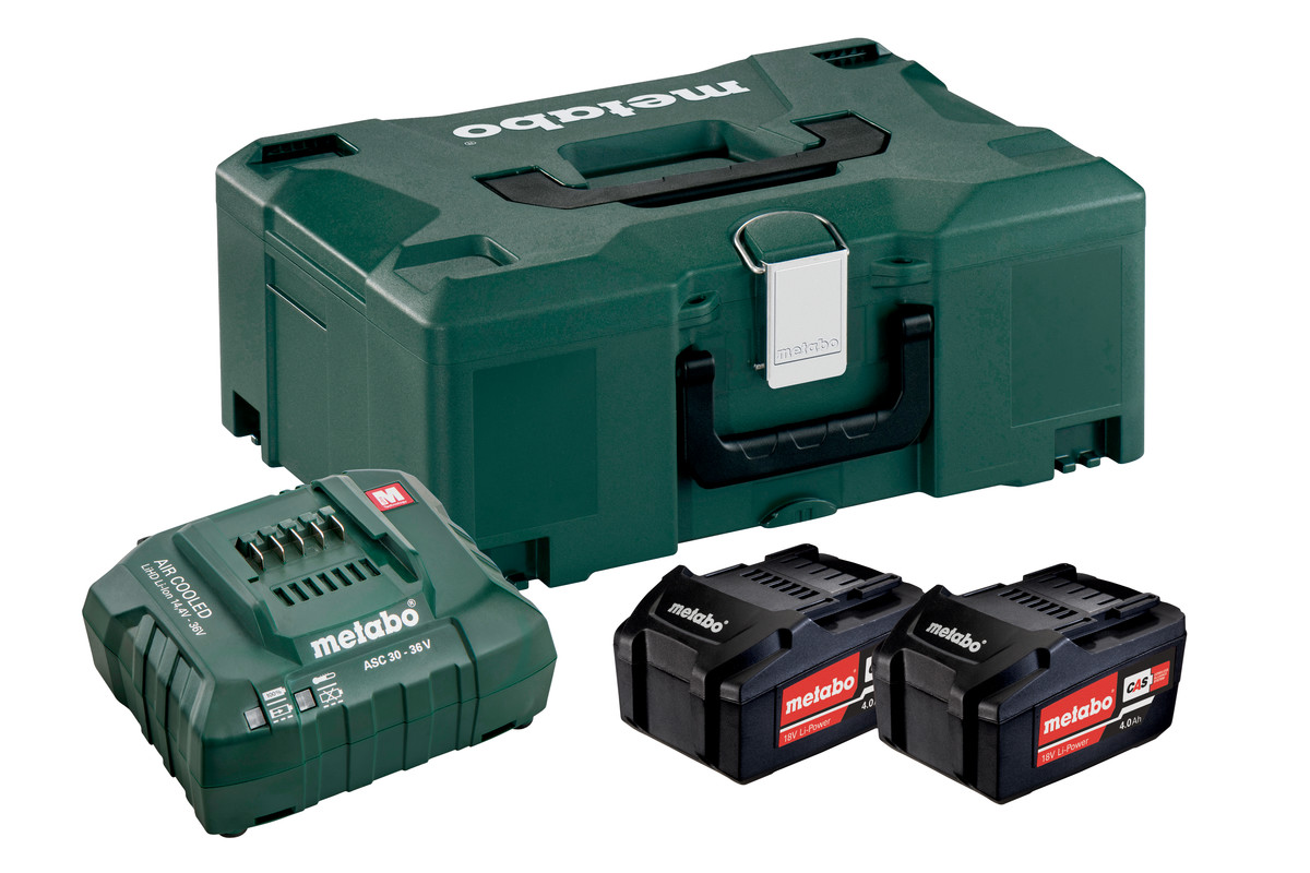 METABO 685064000 Pack de 2 baterías de 18V 4.0 Ah + cargador + maletín MET-685064000 | BATERÍAS