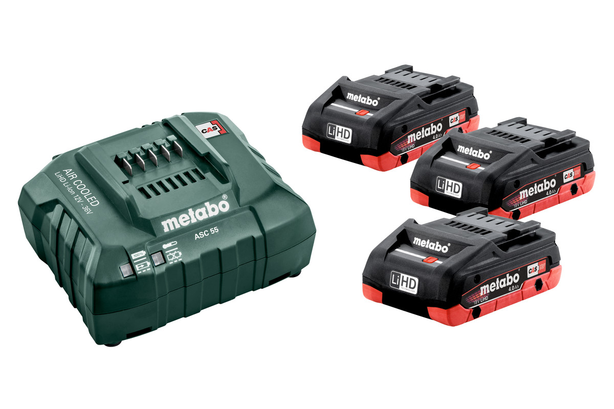 METABO 685132000 Pack de 3 baterías de 18V 4.0 Ah + cargador MET-685132000 | OFERTAS