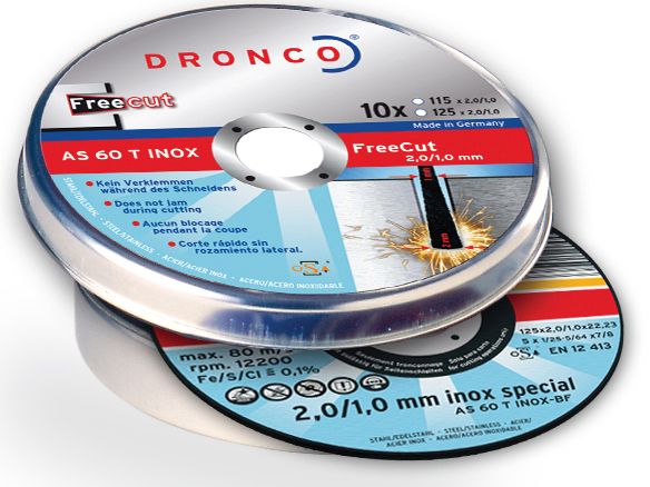 Pack de discos de corte AS 60 T INOX FreeCut Special (10 uds. en caja metálica) DRO-AS60TINOXFC-115PACK | DISCOS DE CORTE