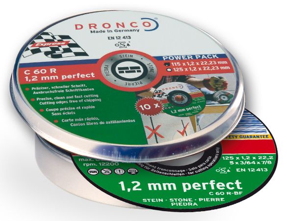 Pack de discos de corte C 60 R Perfect Express (10 uds. en caja metálica) DRO-C60R-115PACK | DISCOS DE CORTE