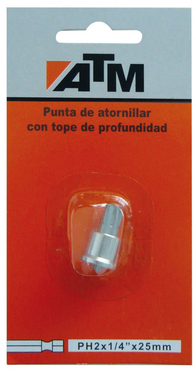 Puntas de atornillar con tope de profundidad en blister individual ATM-14PH225B | PUNTAS