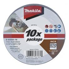 Makita D-65953-10 Discos de corte de acero inox. 115x1,0x22 (10 pcs)