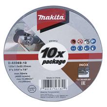 Makita D-65969-10 Discos de corte de acero inox. 125x1,0x22 (10 pcs)