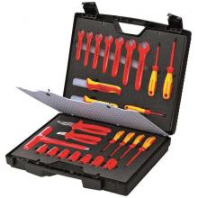 Maleta de herramientas estándar 26 piezas con herramientas aisladas para trabajar en instalaciones eléctricas  KNIPEX 98 99 12
