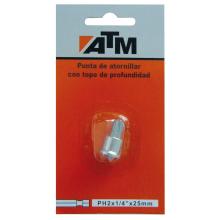 Puntas de atornillar con tope de profundidad en blister individual ATM-14PH225B | PUNTAS 0