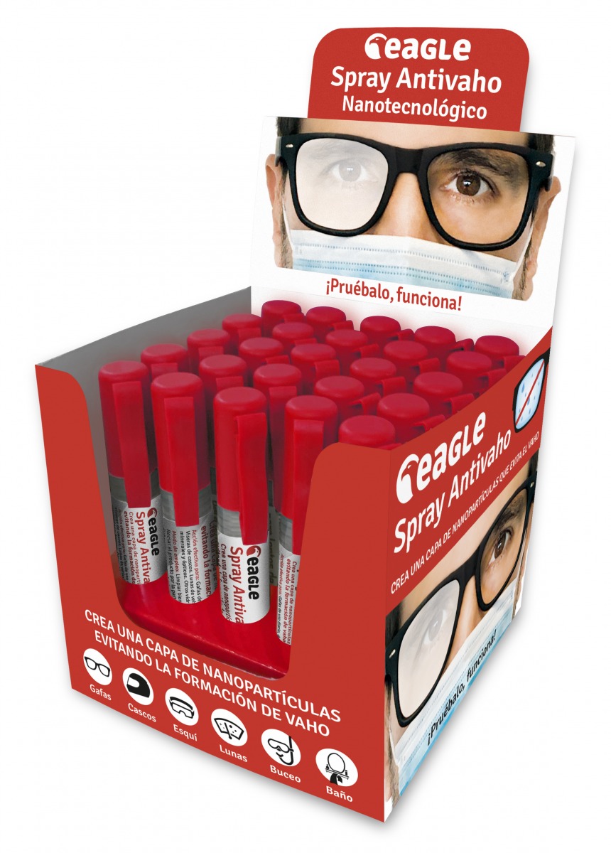 Spray antivaho nanotecnológico para lentes de gafas en caja de 25 uds. EAG-EASPAVN7 | 